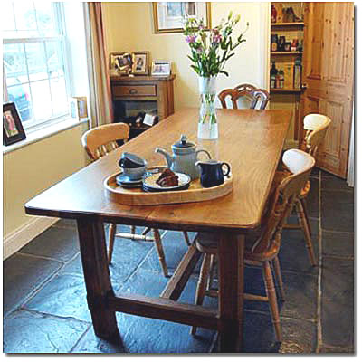 Kitchen Tables  on Solid Wood Kitchen Table And Chairs And A Handmade Oak Wood Bookcase